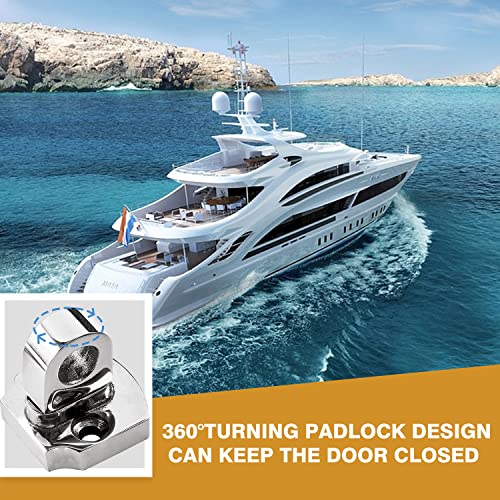 Jamiikury 1 Pcs 3 Inch Marine Grade Door Hasp, 316 Stainless Steel Swivel Safety Hasp, Heavy Duty Door Hasp with Turning Padlock Eye Mount - Image 6