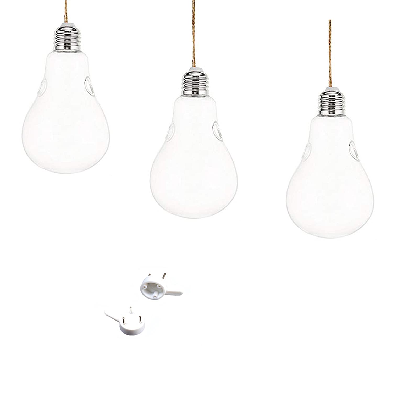 Betos Juego de 3 jarrón de vidrio con bombilla abierta, bombilla de cristal transparente, para colgar en terrario, maceta de flores, contenedor de vidrio para decoración de interiores y jardines
