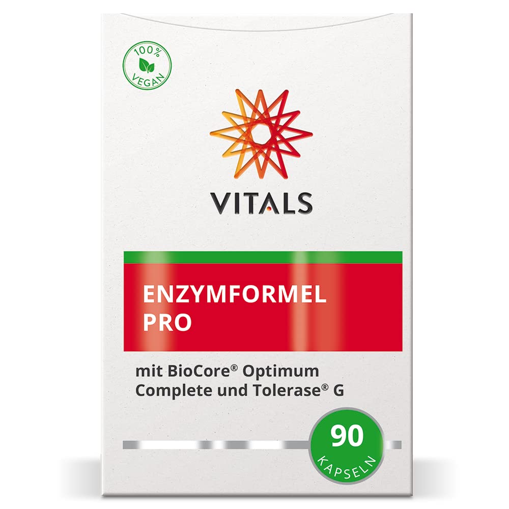 Vitals - Enzymformel Pro 90 Kapseln. Hohe Enzymaktivität in jeder Kapsel. 100% vegan.