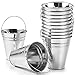 Kicko 24 Pack Large Galvanized Metal Buckets with Handles - 5 x 4.5 Inches Unique Goody Baskets, Party Favors, Party Accessories and Decorations