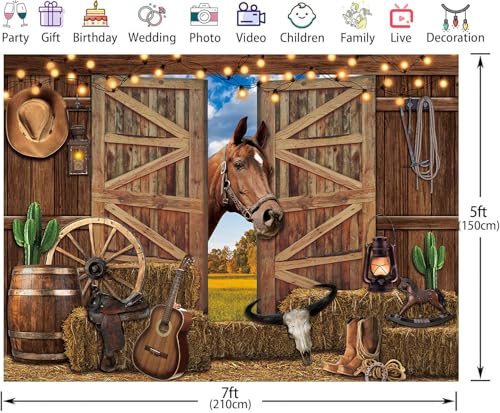Telón de fondo vaquero occidental de 7x5 pies miniatura 2