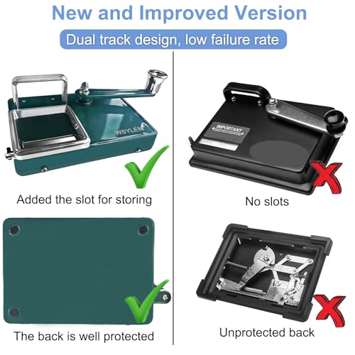 Image of Cigarette Rolling Machine, with Storage Groove, Manual Dual-Track Upgrade Cigarette Machines, Suitable for 8.0 MM Diameter Size Cigarettes (80-100MM Lengths), Dark Green
