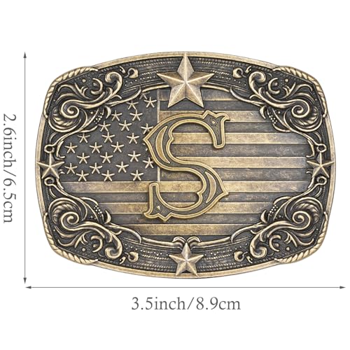 Image of Western Belt Buckle for Men Women Initial Letter A to Z Cowboy Belt Buckle Texas Buckle hebillas vaqueras para hombre