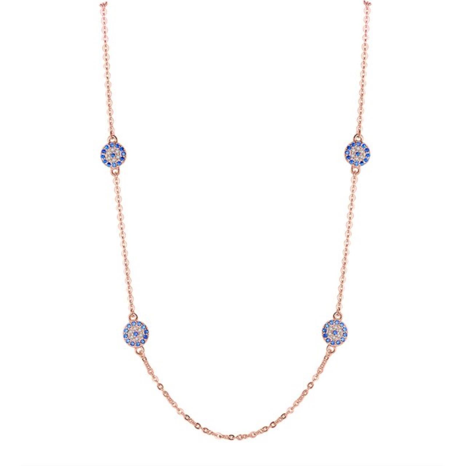 Collar con colgante de ojo malvado con personalidad, cadena larga de Plata de Ley 925, collares turcos de cristal, joyería de la suerte para mujeres y niñas