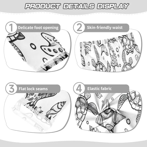 Toddler Girls Leggings Printed Yoga Pants Leggings Turtles Starfish Shell for Kids3