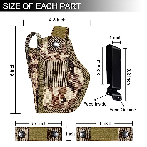 Lgtfy Universal Concealed Carry Gun Holsters Right Left Hand With Mag Pouch For Men Women, Iwb/Owb 380 9Mm Holsters For Pistols, Fits S&W M&P Shield Glock, Similar Handguns (Desert Digital Camo) #TOP1