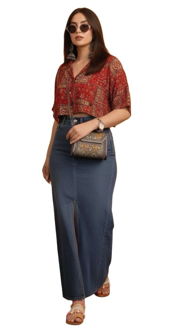 GoSriKi Women's Tops Rayon Viscose Top for Women | Crop Top for Girls | Stylish Printed Top in multi