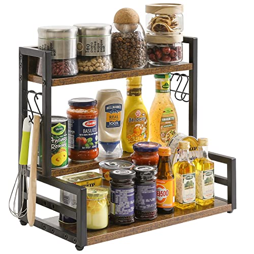 YMYNY Gewürzregal 3-stufig - Küchen-Organizer Im Vintage-Design