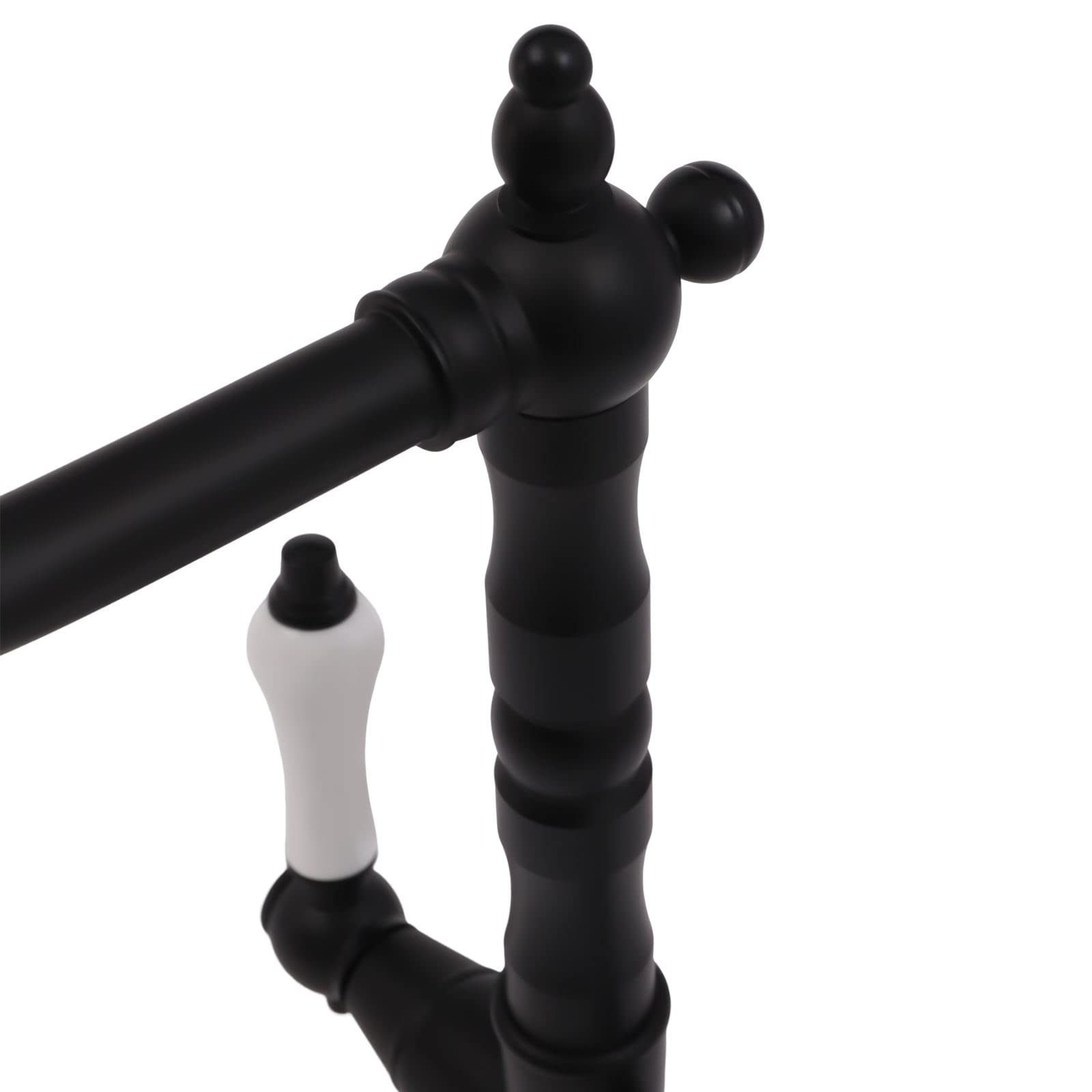 Retro Bateria łazienkowa, bateria kuchenna czarna podwójna dźwignia bateria umywalkowa obracana o 360° bateria zlewozmywakowa antyczna bateria mieszająca zlewozmywak kuchenny bateria wysoka wylewka