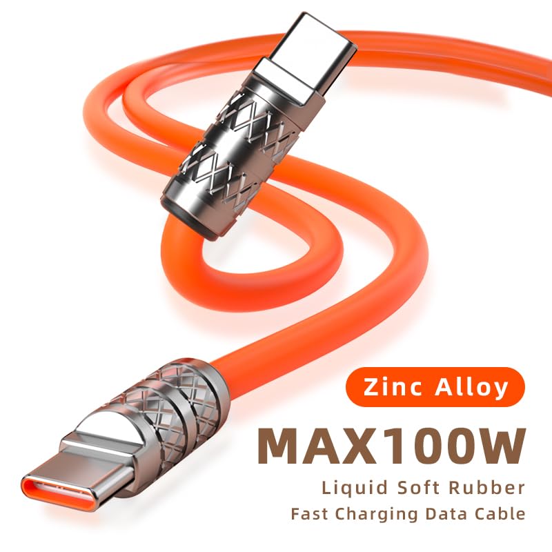 Reflex Power USB C to USB C Charger Cable, 100W/PD 5A, 1M Soft Silicone, Zinc Alloy, for iPhone 16/16 Plus/16 Pro/16 Pro Max/15, MacBook Pro, iPad Pro, Samsung S24/S23/S22 Ultra, Pixel (1 Metre) image 3