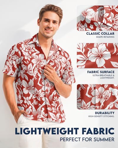 Image of 99TIMORO Fathers Funny Mens Hawaiian Shirt, Movie Button Down Short Sleeve Top, Father Day Summer Gifts