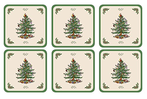 Pimpernel Christmas Tree Christmas Tree Coasters Green Set of 6