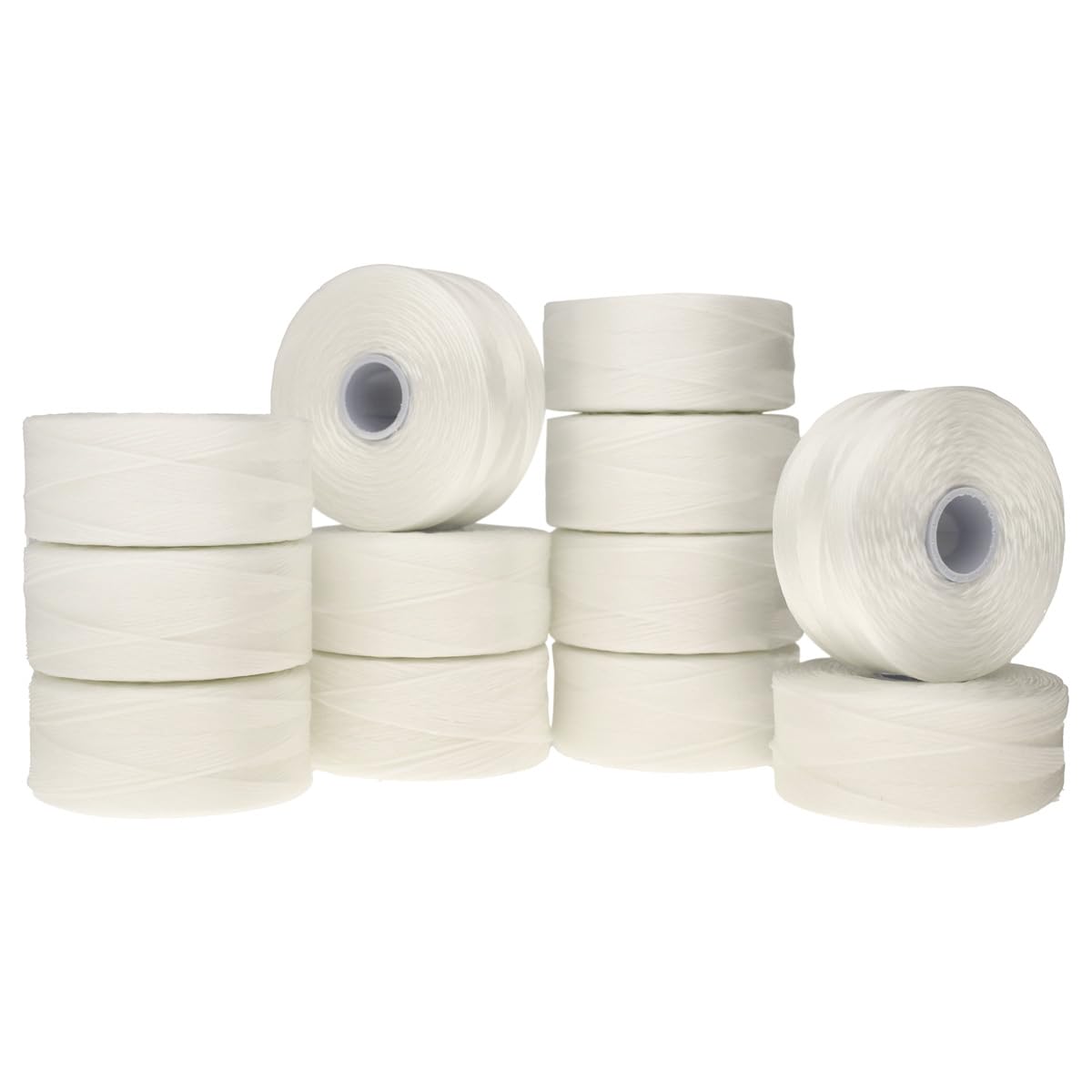 Filo in nylon Beadsmith Superlon (S-Lon Tex45 D), misura 70 m, colore: bianco