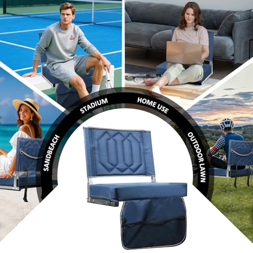 portable folding stadium chair with back support