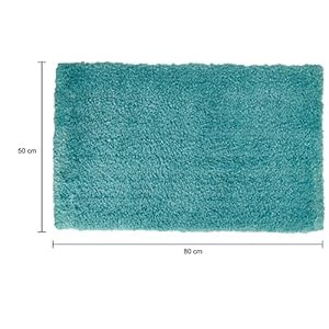Amazon Brand - Solimo Premium Anti Slip Microfibre Bathmat - 80cm x 50cm, Dusty Turquoise