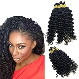 Hannah Queen Wet N Wavy Bulk hair HUMAN HAIR Micro Braiding 3 Bundle 150g Brazilian Deep Curly Wave...