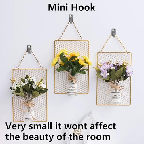 Image of 12PCS J-Shape Wall Mount Hooks, Stainless Steel J Hook, Heavy Duty Single Hole Hanger, Mini J Hook for Hanging Mirror Picture Frames
