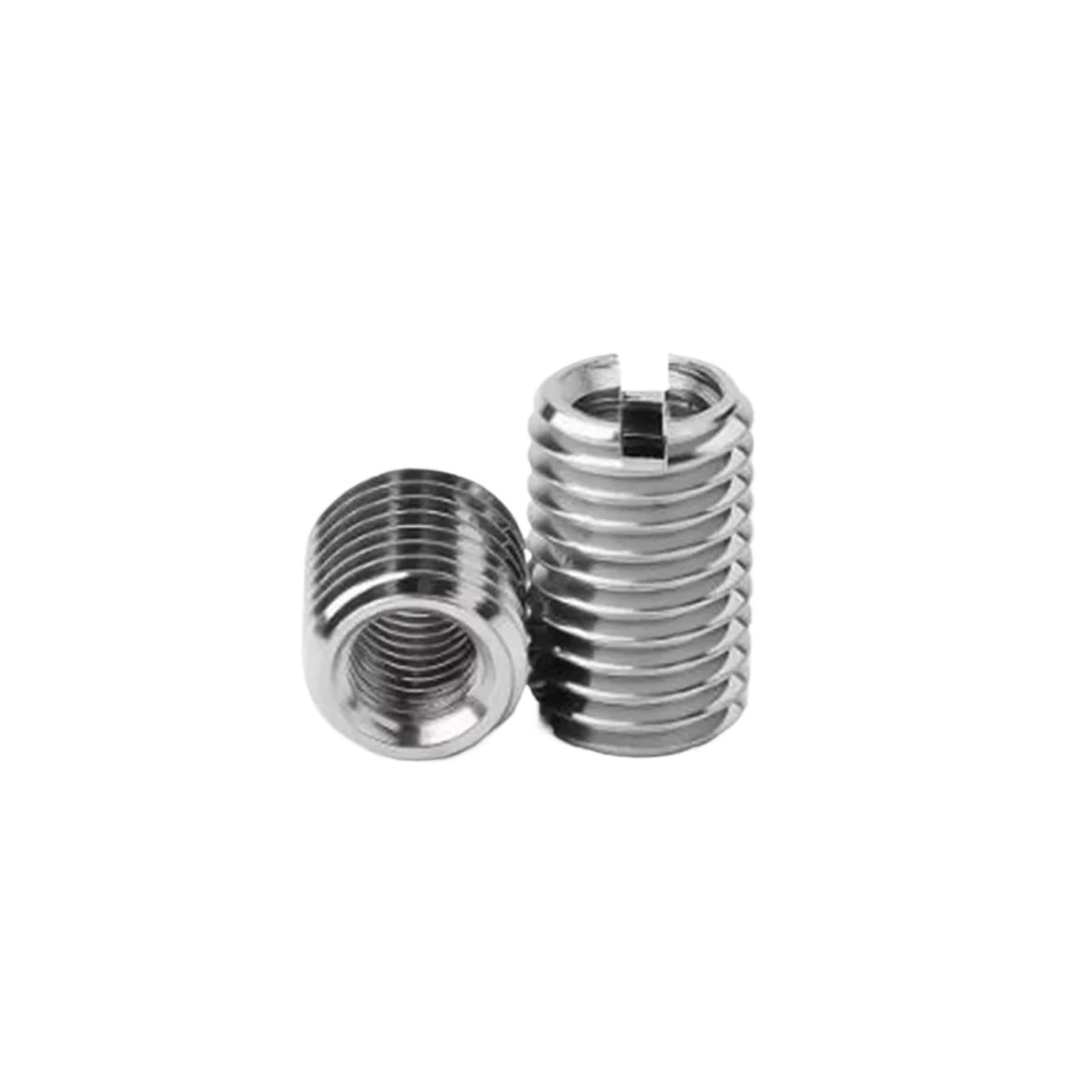 PULaif Self Tapping Thread Insert, M8 Slotted Self Tapping Thread Insert Nuts Pack Of 3/5, M8 To M10/M12, 10-25mm(M8-M10 (5pcs),15mm)