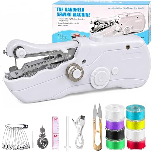 Handheld Portable Sewing Machine – Includes Needle & Thread Kit, for...