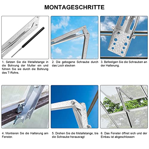 Ikodm Gewächshaus Fensteröffner, max 7 kg, Hebekraft, Automatischer Fensterheber für Gewächshaus, Geeignet für alle Gewächhäuser