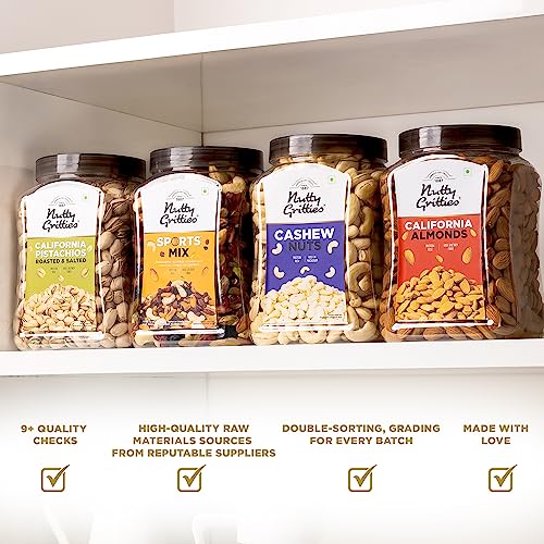 Image of Nutty Gritties California Pistachios 800g, Roasted & Lightly Salted, Resealable Jar