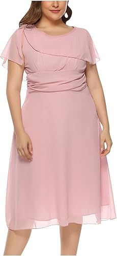 JEGULV Women's Summer Floral Dresses Plus Size Short Sleeve Maxi Dress Boho Flowy Vacation Beach Dress for Wedding Guest