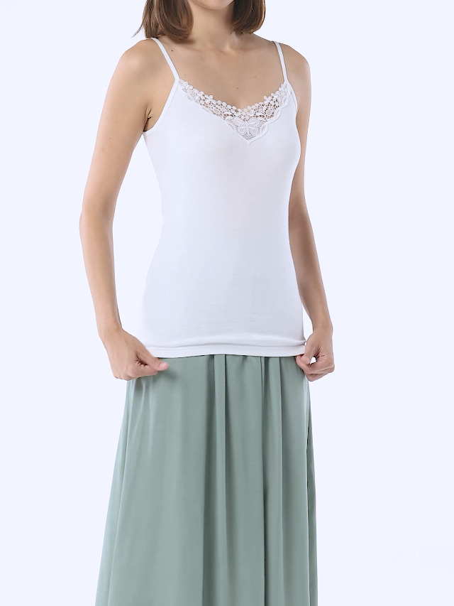 VERO MODA Dames Vminge Lace Singlet Noos Top, cayenne, XL