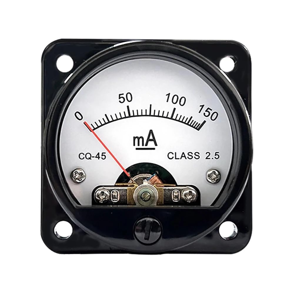 Toplionace Ampèremètre Analogique CC 150mA 45mm avec Rétroéclairage LED Jaune Chaud pour Amplificateurs à Tubes