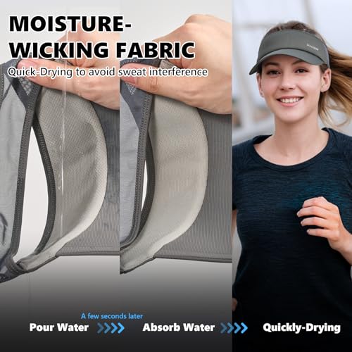Image of Sukeen Sports Sun Visor Men Women Lightweight Portable Cooling Stretchy Visor Hat for Running, Golf, Daily Wear