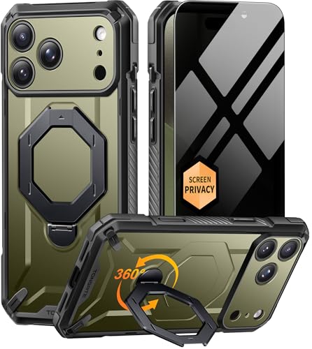 Coque anti-chute iPhone 17 Pro Max compatible MagSafe avec bague rotative 360