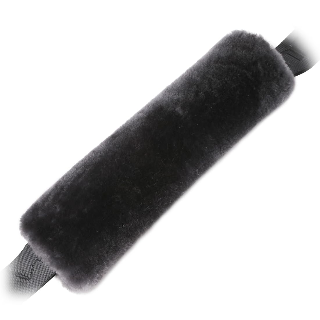 OGLAND Genuine Sheepskin Car Seat Belt Cover Pad-Soft Fuzzy Fluffy Seatbelt Covers-Comfy Shoulder Pad Neck Cushion Protector for Woman, Man, Girl Car
