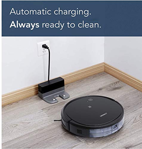 Image of Ecovacs DEEBOT 500 Robot Vacuum Cleaner with Max Power Suction, Up to 110 min Runtime, Hard Floors and Carpets, Pet Hair, App Controls, Self-Charging, Quiet, Large, Black