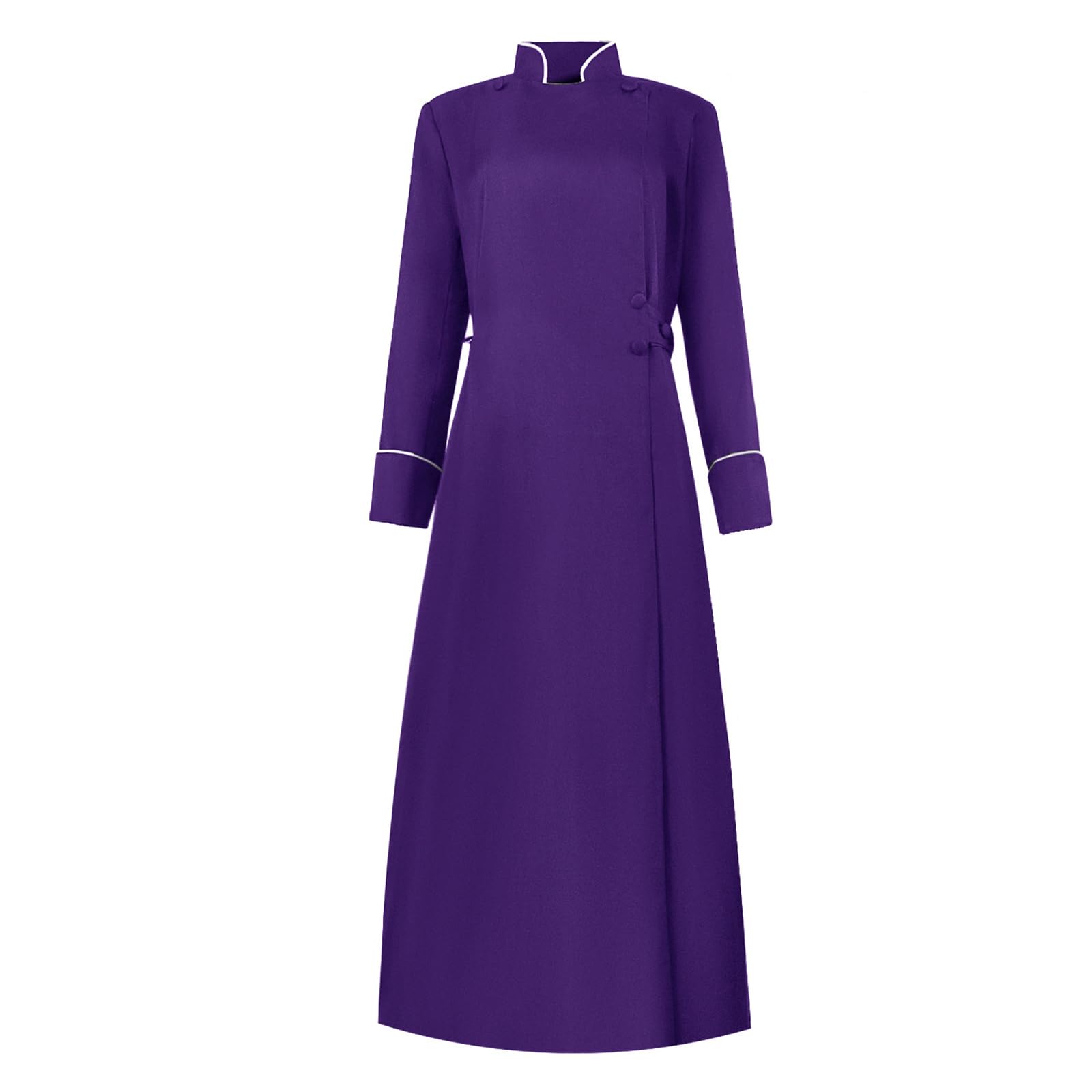 guanee Women Clergy Robes Cassocks Choir Robes Minister Cosplay Renaissance Pastor Vestment for Church Events, Purple, X-Large