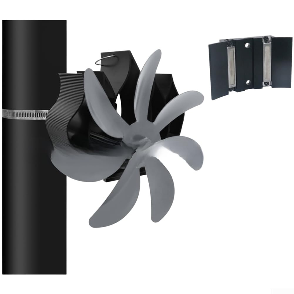Magnetischer Wandofenventilator für Holzkamin, wärmebetriebenes Gebläse aus Aluminiumlegierung, 203 CFM Luftstrom, leiser ≤ 35 dB Betrieb für effiziente Heizen zu Hause (Rosarot)