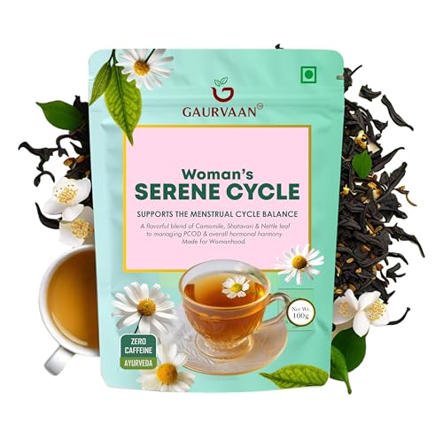 Gaurvaan Herbal Tea Serene Cycle Loose Leaves Camomile Flavour 100 Gm (Pack Of - 1)