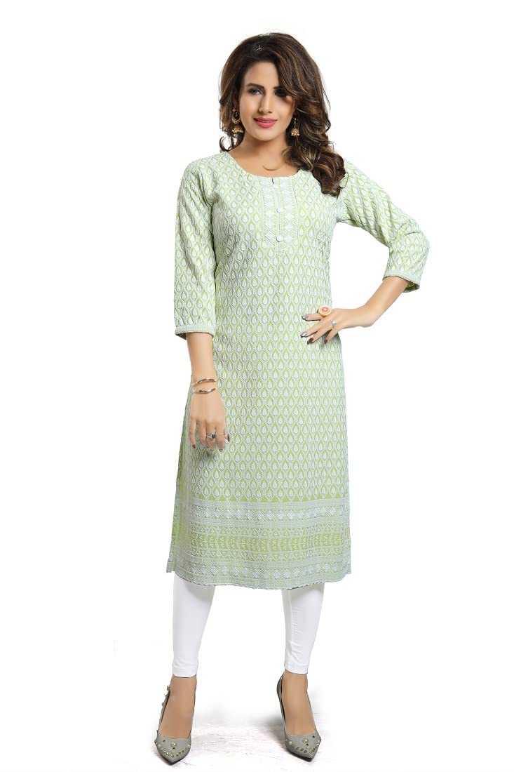 DARIKA Chikankari Kurti for Women of Cotton in Plus Size & Small Size.
