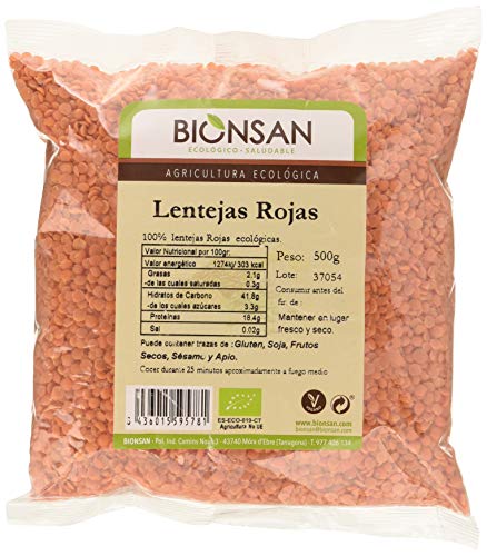 Bionsan Lenteja Roja de Cultivo Ecológico - 500 g