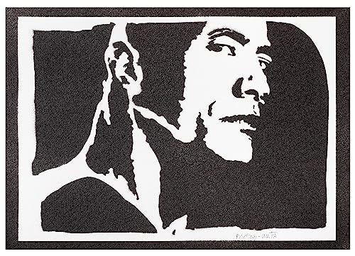 moreno-mata Authentique Graffiti Fait a la Main The Rock Film Poster Dwayne Jo... Handmade Affiche...