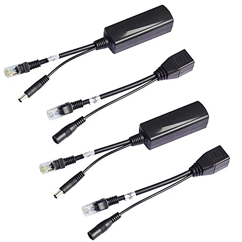 Kit POE COOSO Splitter y Inyector Pasivo Compatible con la mayoría de Switches y Cámaras HD. 24V a 12V, 2 Pares miniatura 1