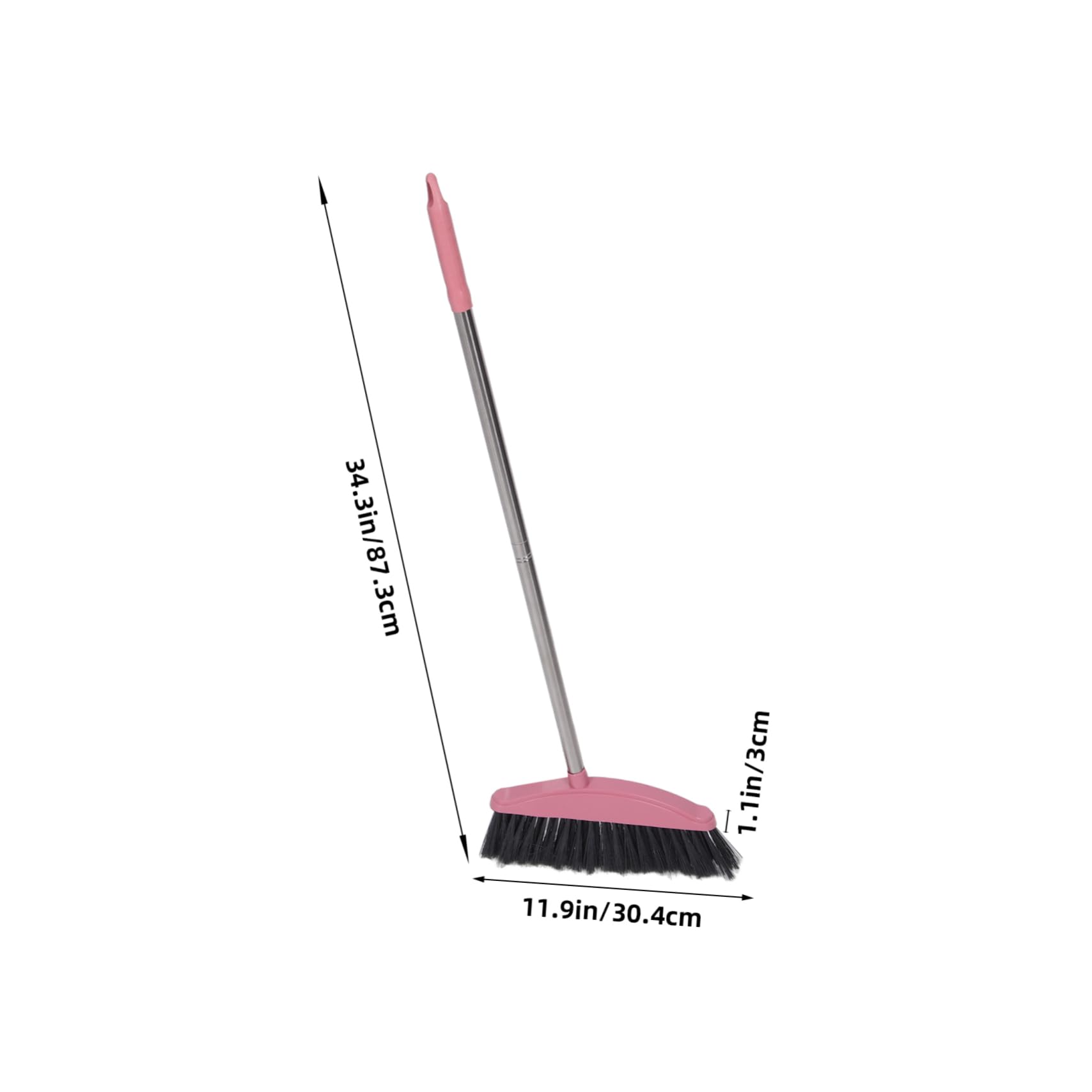 ULDIGI Outdoor Indoor Sweeper Cleaning Tool Stainless Steel Pink Upright Broom Floor Cleaning Tools Plastic