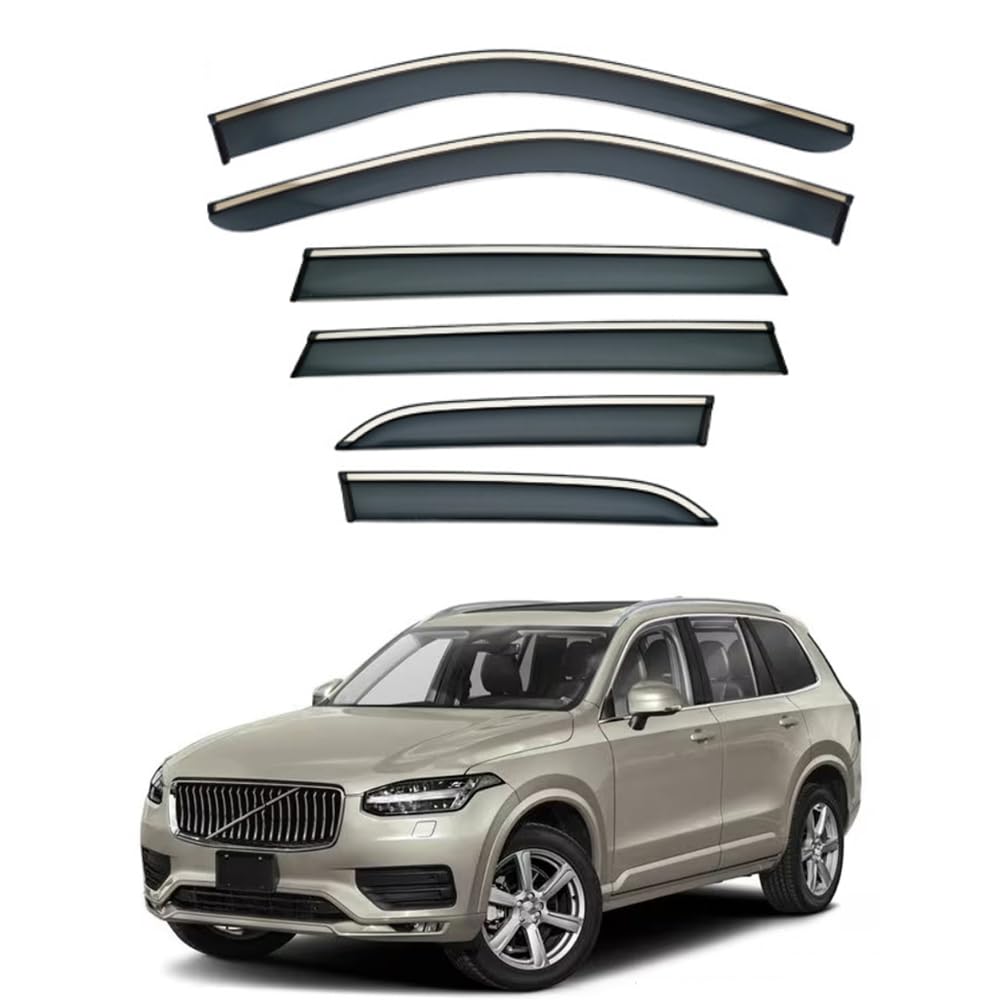 QOEMRHELT 4pc Set In-Channel Wind Deflectors, for XC90 2015-2022 Window Visors Rain Guards Vent Visors Rain & Sun Protection,Car Accessories,6PCS