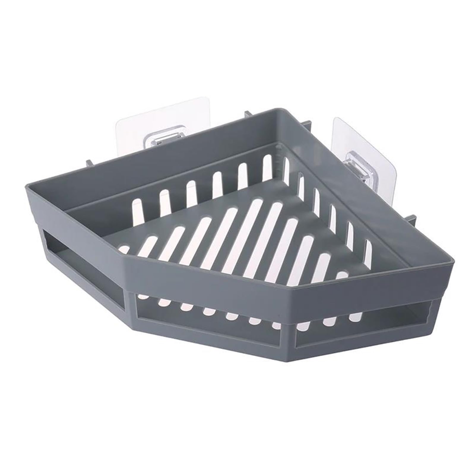1pc Triangular Shower Caddy Shelf Bathroom Corner Bath Rack Storage Holder Organizer Gray