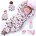 ZIYIUI Realista 22 Pulgadas 55 cm Muñeca Reborn Bebé Niña Vinilo de Silicona Suave Juguete Muñeca Bebé Dormir con Los Ojos Cerrados Niño Muñeca