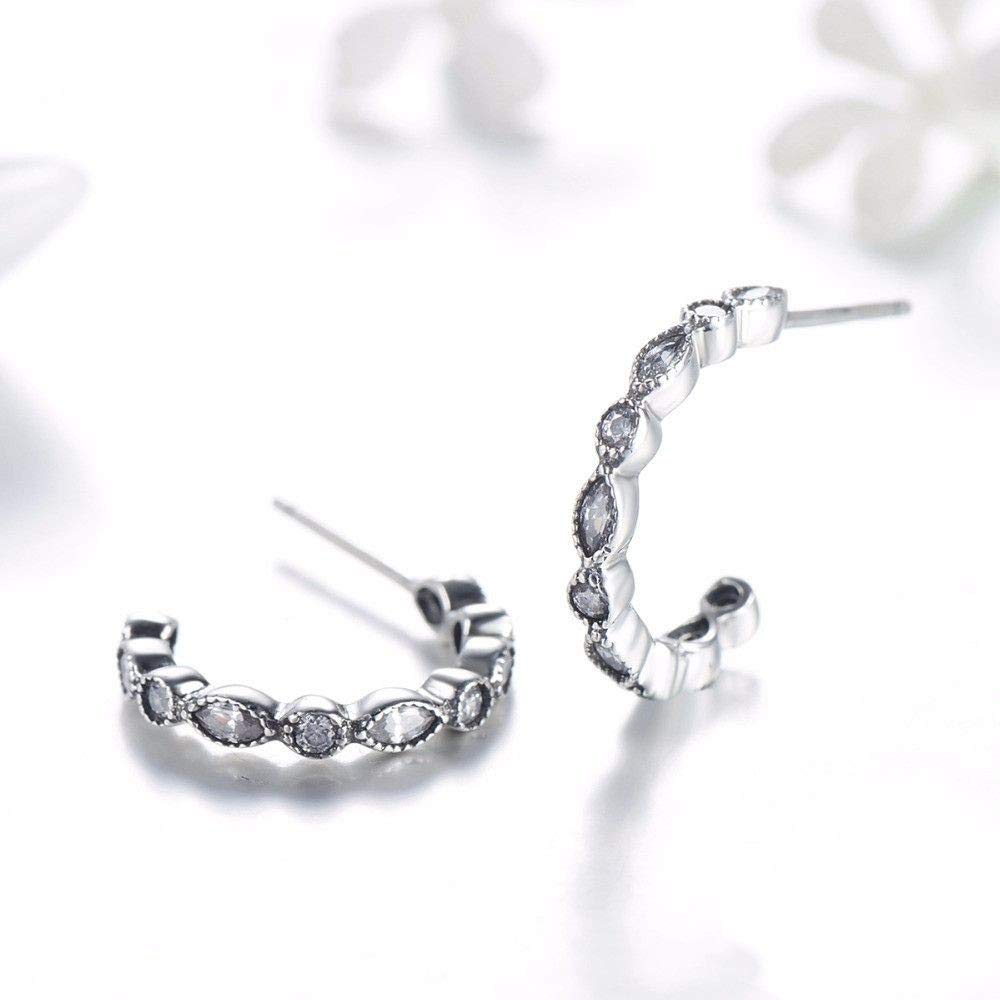 orecchino Orecchini Pendenti Orecchini a Bottone in Argento Sterling s925 Design Semplice con zirconi Trasparenti per Le Donne Gioielli da Sposa Gioielli Accessori per Ragazze Accessori Moda per