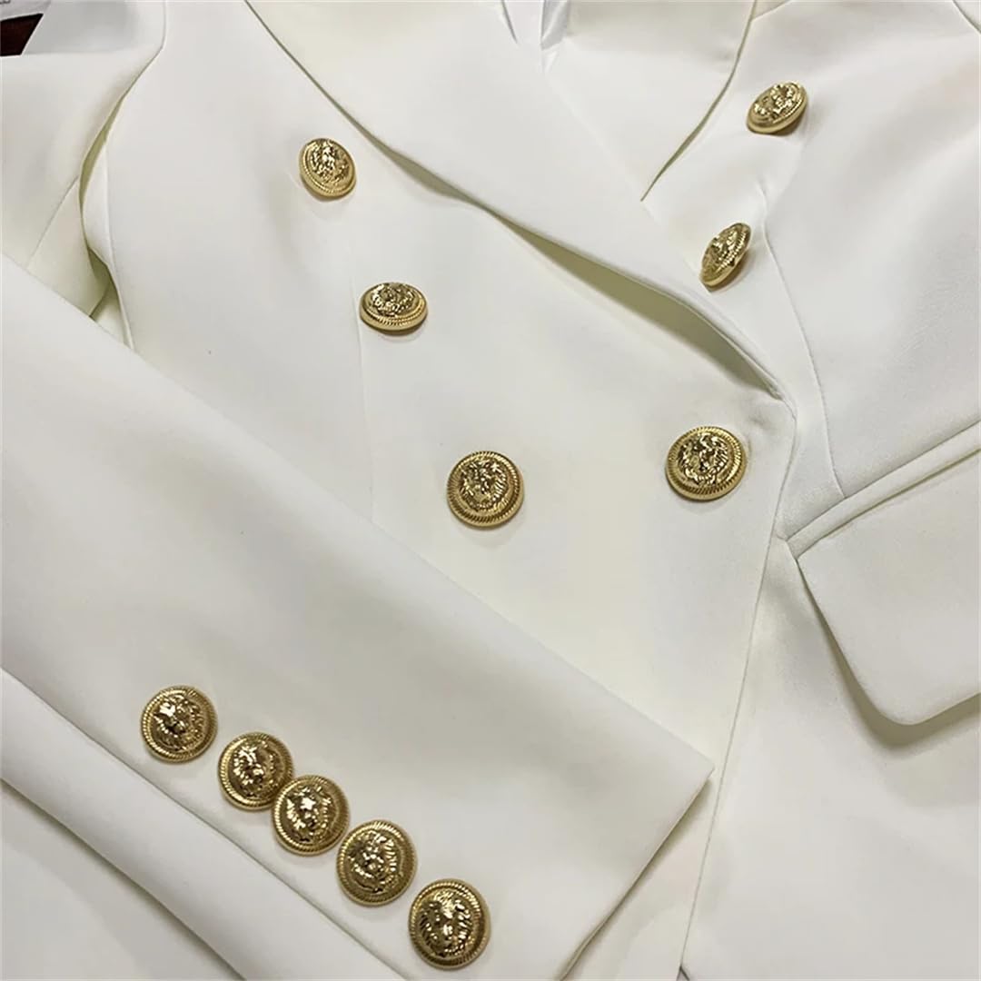 Veste de costume pour femme avec boutons dorés à double boutonnage