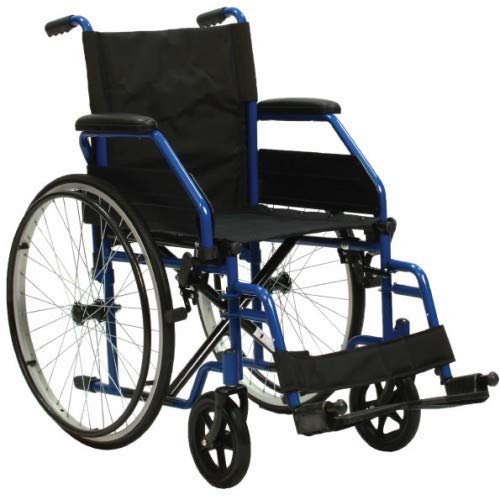TERMIGEA Carrozzina Pieghevole Seduta 46 cm Blu Acciaio