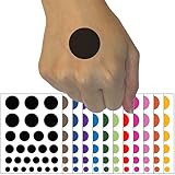 Circle Dot Temporary Tattoo Water Resistant Fake Body Art Set Collection - Black (One Sheet)