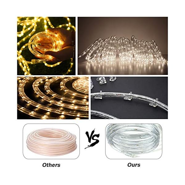 Nurkoo 10m LED Lichtschlauch, 240 LEDs Lichterschlauch IP65 Wasserfest, Lichterkette Strombetrieben mit EU-Stecker für… – Bild 5