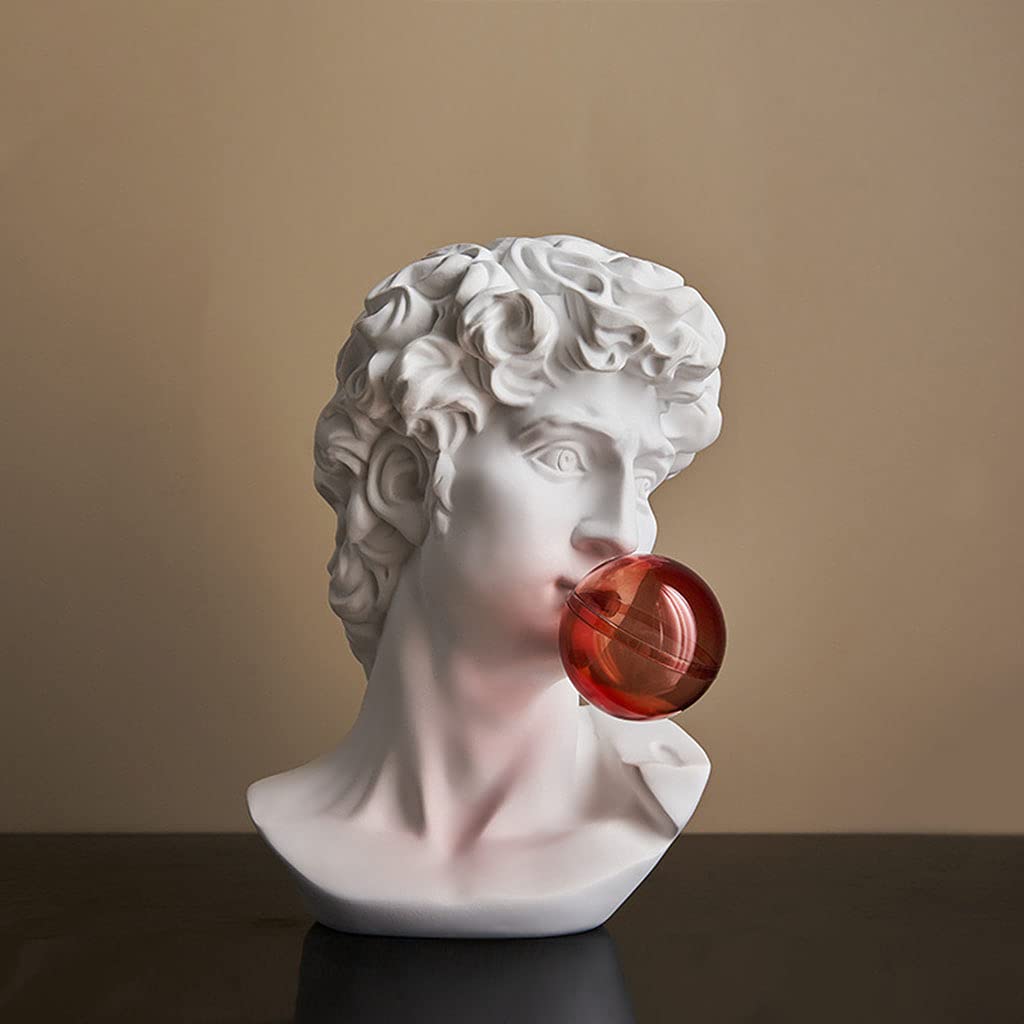 Estatuas de Cabeza de David/Giuliano de Resina Griega, Esculturas de Busto, Adorno de Escritorio para Decoración de Mesa en Casa, Oficina