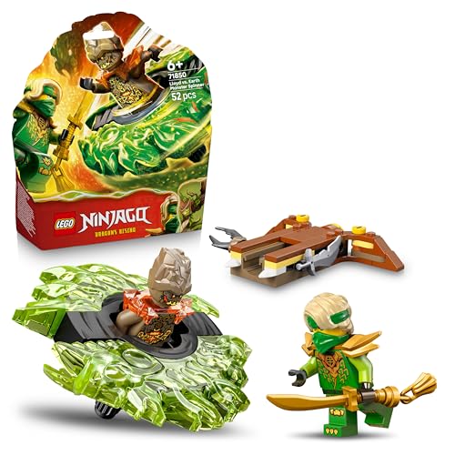 LEGO Ninjago Lloyd vs. Spinner del Monstruo de Tierra - Spinner de Juguete - Peonza con Lanzador, 2 Minifiguras y Espada Ninja - Regalo de Cumpleaños para Niños de 6+ Años y Fans de la Serie - 71850